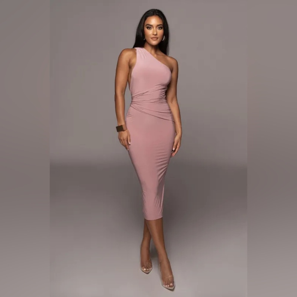 JLUXLABEL Dark Rose For The Night One Shoulder Dress